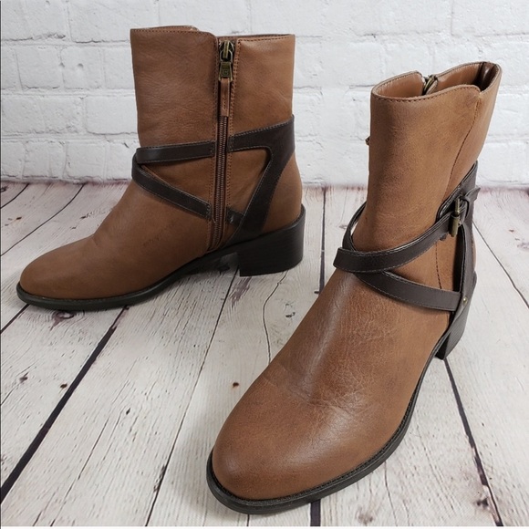 Chaps Brown Ankle Boots Size 7.5 - Picture 3 of 8